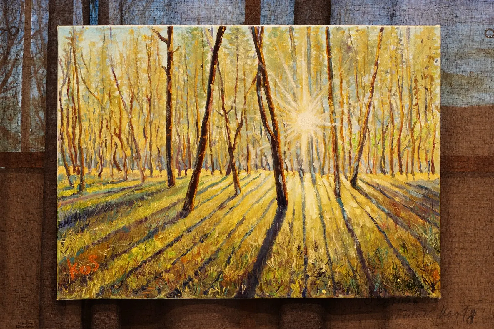 Painting on display