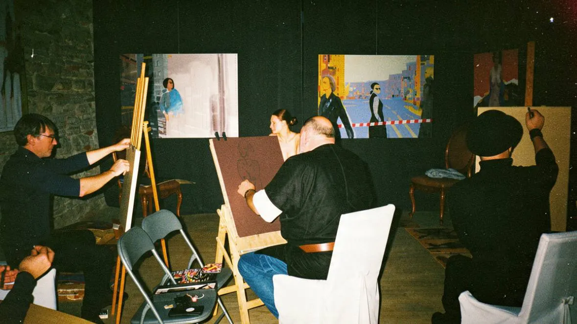 Artists at work in the studio